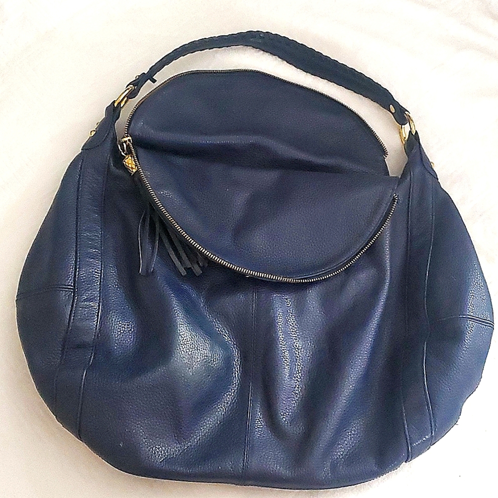 Onna Ehrlich Leather Satchel - One Size - Navy Blue